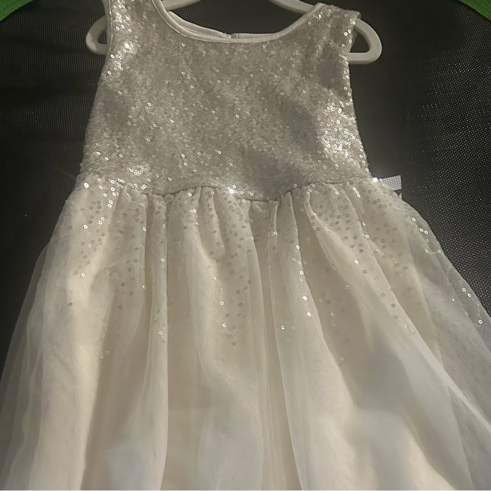 Girls Sequin Dress- Cream Color Sleeveless Dressy